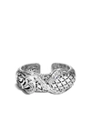 John Hardy Sterling Silver Legends Naga Medium Kick Cuff With Blue Sapphire In Silver