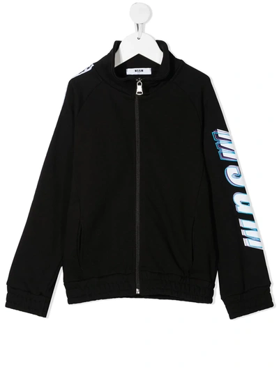 Msgm Kids' Logo-print Sweatshirt In Black