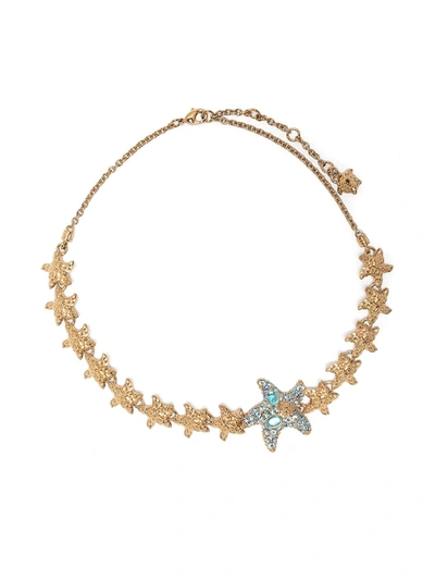 Versace Star-fish Necklace In Gold