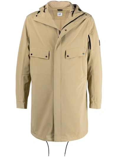 C.p. Company Hooded Two-pocket Parka In Neutrals