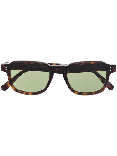 Retrosuperfuture Tortoiseshell-effect Square Sunglasses In 绿色