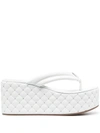 Le Silla Quilted Platform Sandals In White