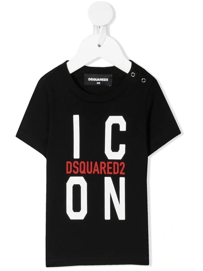 Dsquared2 Babies' Icon Logo-print T-shirt In Black
