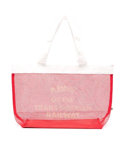 Mini Rodini Kids' Mesh Tote Bag In Red