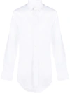 Brioni Long-sleeved Linen Shirt In White