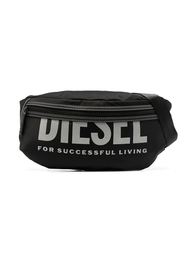 Diesel Kids' Logo-print Belt Bag In Black
