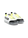 Msgm Teen Lace-up Transparent-sole Trainers In White