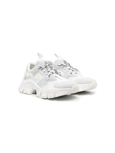 Moncler White Leather Lace-up Trainers