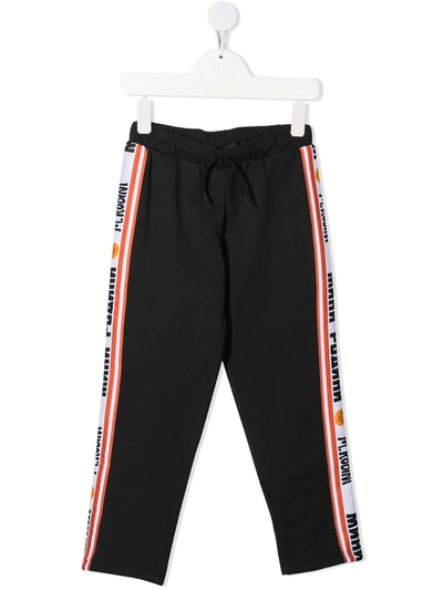 Mini Rodini Moscow Logo-stripe Track Trousers In Black