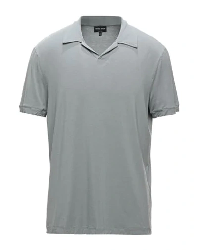 Giorgio Armani Polo Shirt In Grey