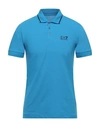 Ea7 Polo Shirts In Azure