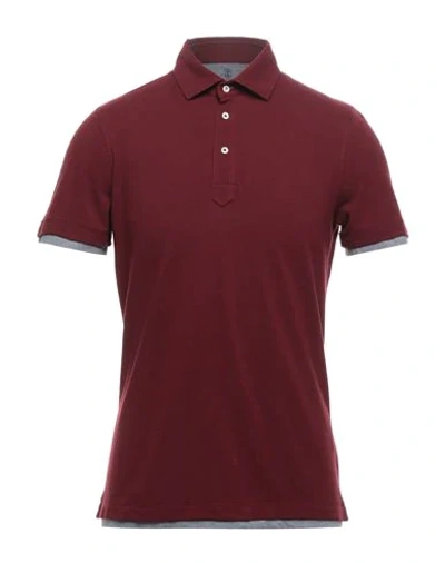 Brunello Cucinelli Polo Shirt In Maroon