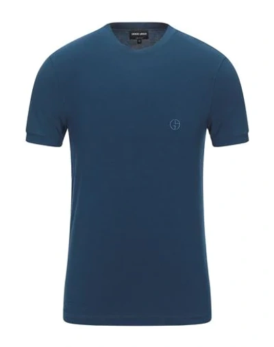 Giorgio Armani T-shirts In Slate Blue
