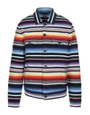Alanui Sarape Jkt Casual Jacket In Multicolor Cashmere In Dark Blue