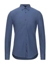 J.w. Sax  Milano Shirts In Slate Blue