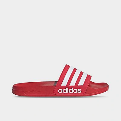 Adidas Originals Adidas Men's Adilette Shower Slide Sandals In Red/white