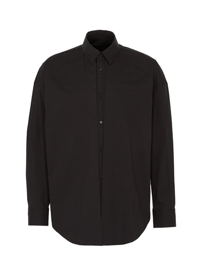 Juunj Panelled Cotton Shirt In Black