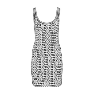 Fendi Ff-logo Print Strappy Dress In White