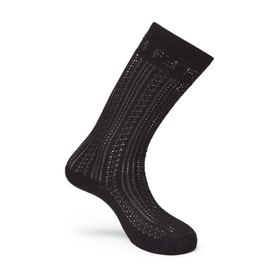 Fendi Open-knit Socks In Noir