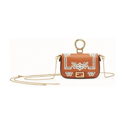 Fendi Nano Baguette Charm In Marron