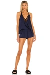 Flora Nikrooz Sestina Satin Short Pajamas In Navy