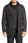 Cole Haan Four-pocket Car Coat In Charcoal