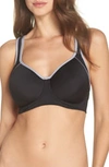 Wacoal Lindsey Sport Contour Underwire Sports Bra In Black/ Lilac Gray
