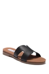 Steve Madden Hoku Slide Sandal In Black Leat