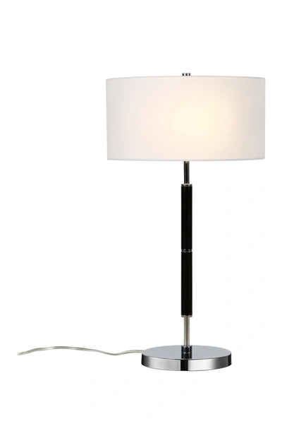 Addison And Lane Simone Polished Nickel & Black Table Lamp In Silver
