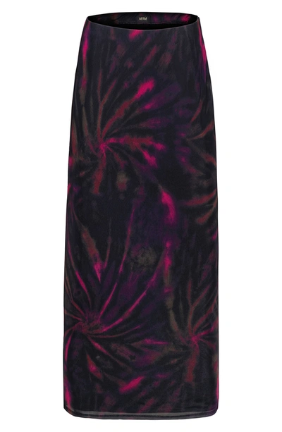 Afrm Felix Print Skirt In Pink Spiral