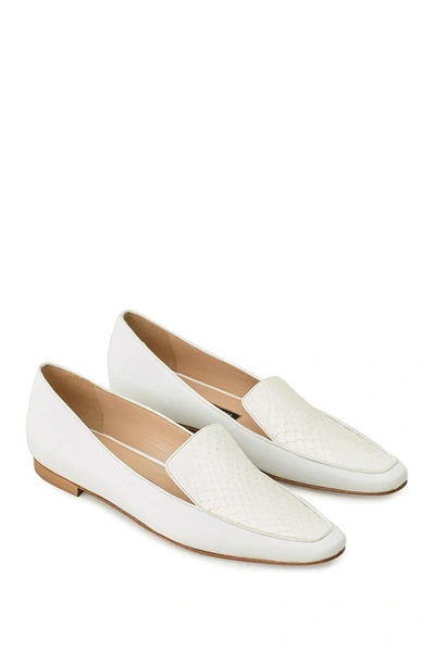 Lafayette 148 Watersnake And Leather Sotto Slipper In White