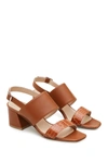 Lafayette 148 High City Croc Embossed Sandal In Ginger Spice