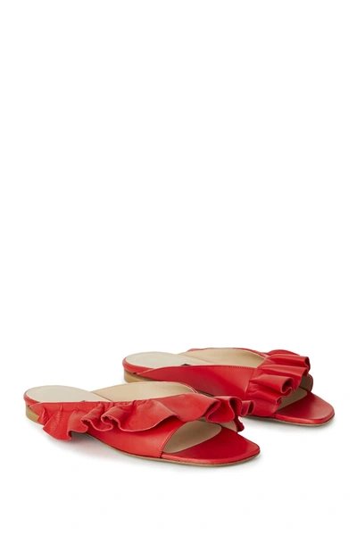 Lafayette 148 Nappa Leather Avola Flat In Red