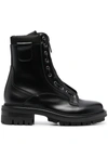 Dsquared2 Leather Zip-up Boots In Black