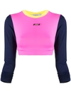 MSGM COLOUR-BLOCK CROPPED PERFORMANCE TOP