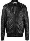 PHILIPP PLEIN QUILTED LEATHER BOMBER JACKET
