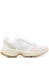 Veja Venturi Suede And Leather-trimmed Alveomesh Sneakers In Beige