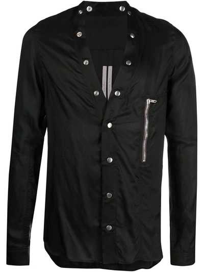 Rick Owens Silky Button Shirt In Black