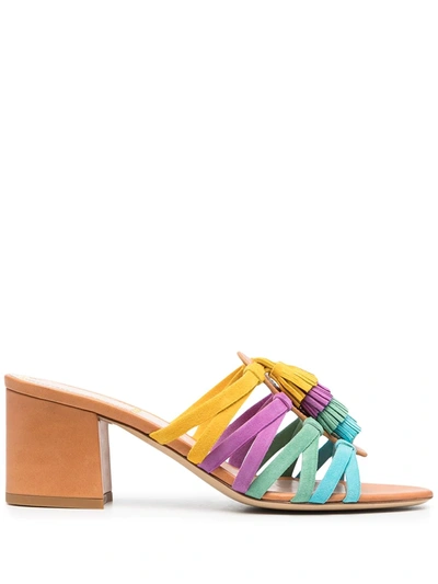 Etro Tassel-detail Suede Sandals In Yellow