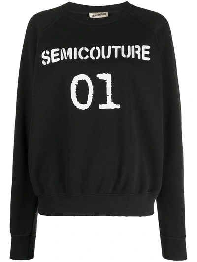 Semicouture Logo-print Sweatshirt In Black