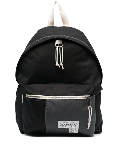 Eastpak Logo-patch Bi-colour Backpack In Black