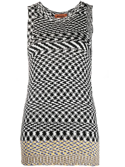 Missoni Abstract-knit Vest Top In Black