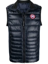 Canada Goose Hybridge Slim-fit Merino Wool And Quilted Nylon Down Gilet In Blue