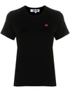 Comme Des Garçons Play Embroidered-logo Cotton T-shirt In Black