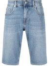 7 FOR ALL MANKIND LIGHT-WASH COTTON DENIM SHORTS