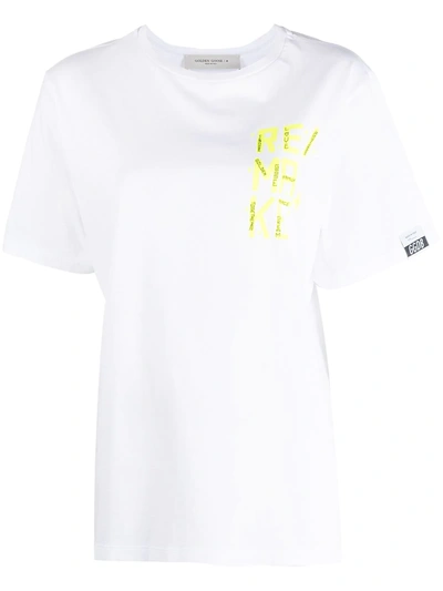 Golden Goose T-shirt Aira Boyfriend Ss Small Remake Values In White
