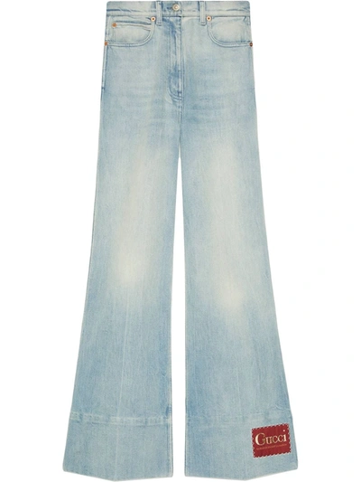 Gucci Mid-rise Flared Jeans In Blue