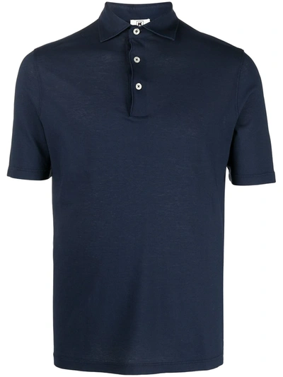Kired Navy Cotton Positano Polo Shirt In Blue