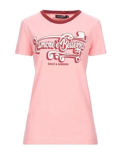 DOLCE & GABBANA DOLCE & GABBANA WOMAN T-SHIRT PINK SIZE 8 COTTON,12548777RG 7