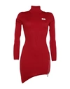 Gcds Asymmetric Fitted Mini Dress In Red